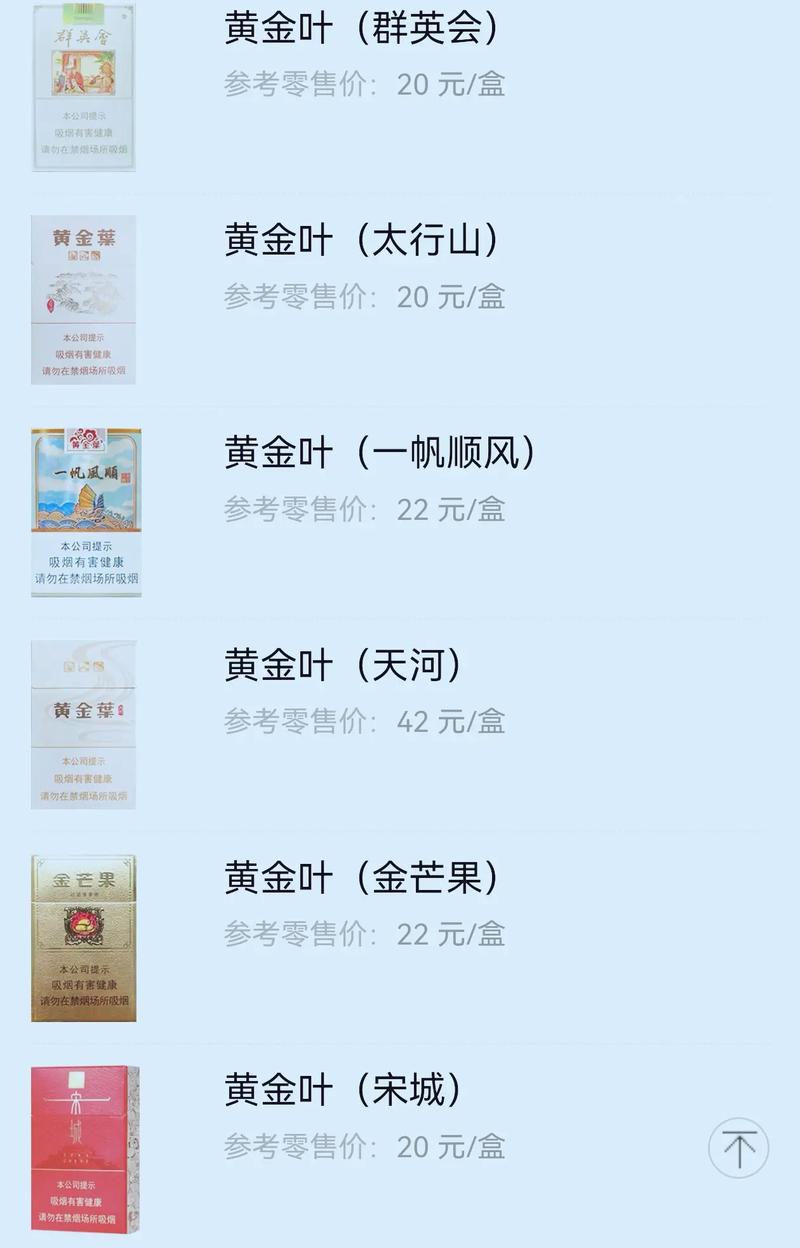黄金叶香烟价格表图大全2024  第4张